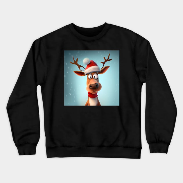 Funny Christmas Reindeer Crewneck Sweatshirt by KOTOdesign